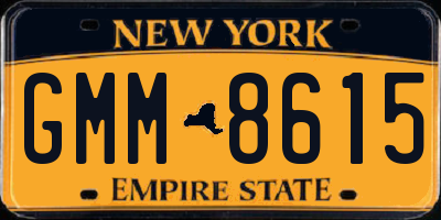 NY license plate GMM8615