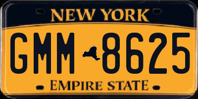 NY license plate GMM8625
