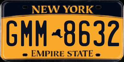 NY license plate GMM8632
