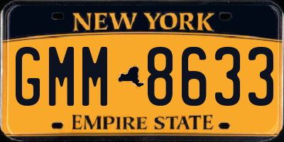 NY license plate GMM8633