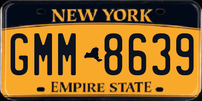 NY license plate GMM8639