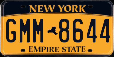 NY license plate GMM8644