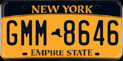 NY license plate GMM8646