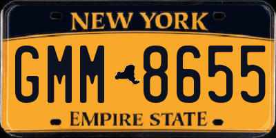 NY license plate GMM8655