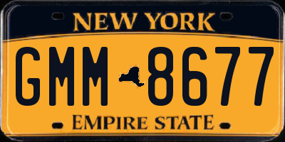NY license plate GMM8677