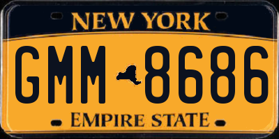 NY license plate GMM8686