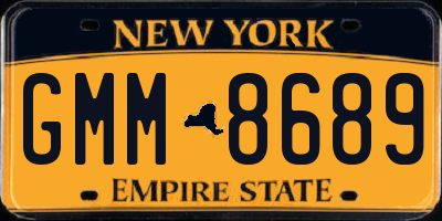 NY license plate GMM8689