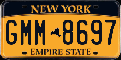 NY license plate GMM8697