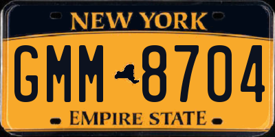 NY license plate GMM8704