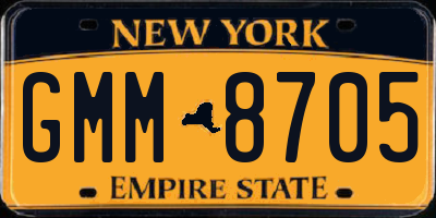 NY license plate GMM8705