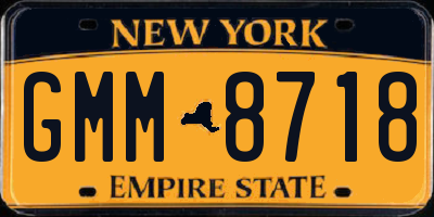 NY license plate GMM8718