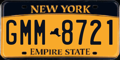 NY license plate GMM8721