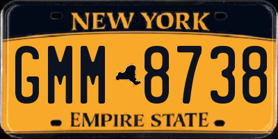 NY license plate GMM8738