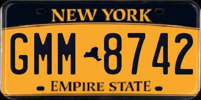 NY license plate GMM8742