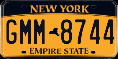NY license plate GMM8744