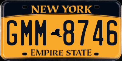 NY license plate GMM8746