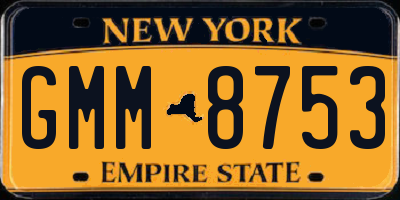 NY license plate GMM8753