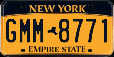 NY license plate GMM8771