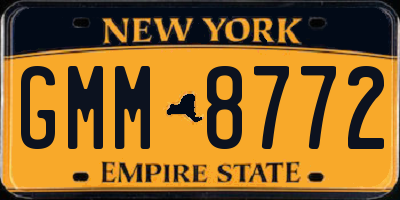NY license plate GMM8772