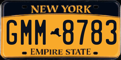 NY license plate GMM8783