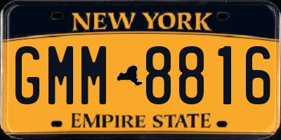 NY license plate GMM8816