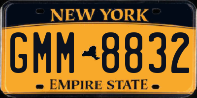 NY license plate GMM8832