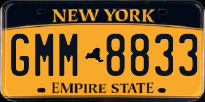 NY license plate GMM8833