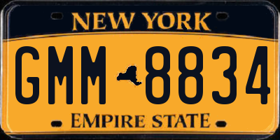 NY license plate GMM8834
