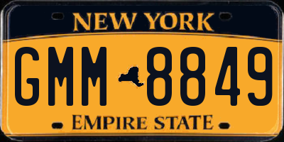 NY license plate GMM8849