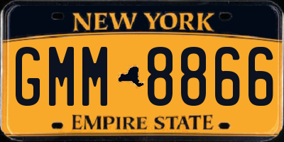 NY license plate GMM8866