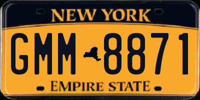 NY license plate GMM8871