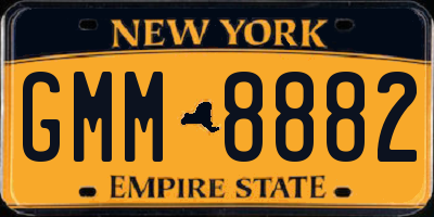 NY license plate GMM8882