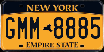 NY license plate GMM8885