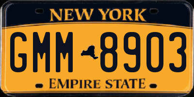 NY license plate GMM8903