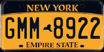 NY license plate GMM8922