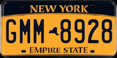 NY license plate GMM8928