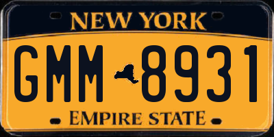 NY license plate GMM8931