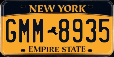 NY license plate GMM8935