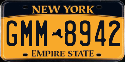 NY license plate GMM8942