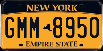 NY license plate GMM8950