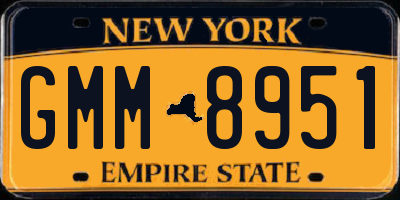 NY license plate GMM8951