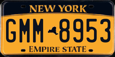 NY license plate GMM8953