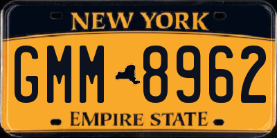 NY license plate GMM8962