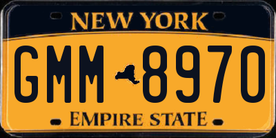 NY license plate GMM8970