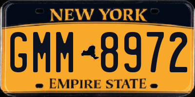 NY license plate GMM8972