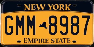 NY license plate GMM8987