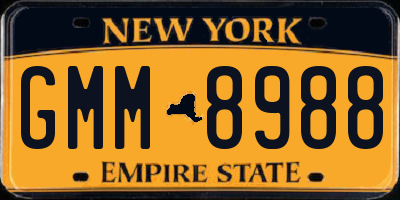 NY license plate GMM8988