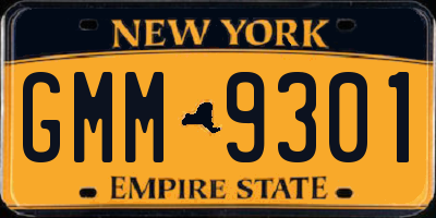 NY license plate GMM9301