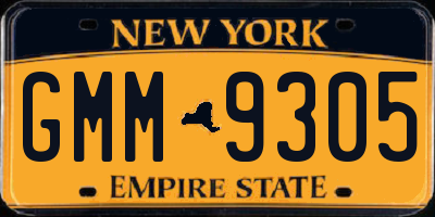 NY license plate GMM9305