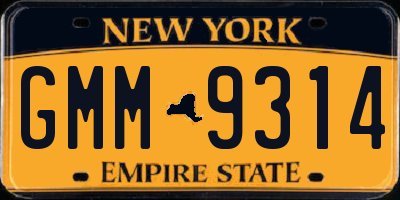 NY license plate GMM9314